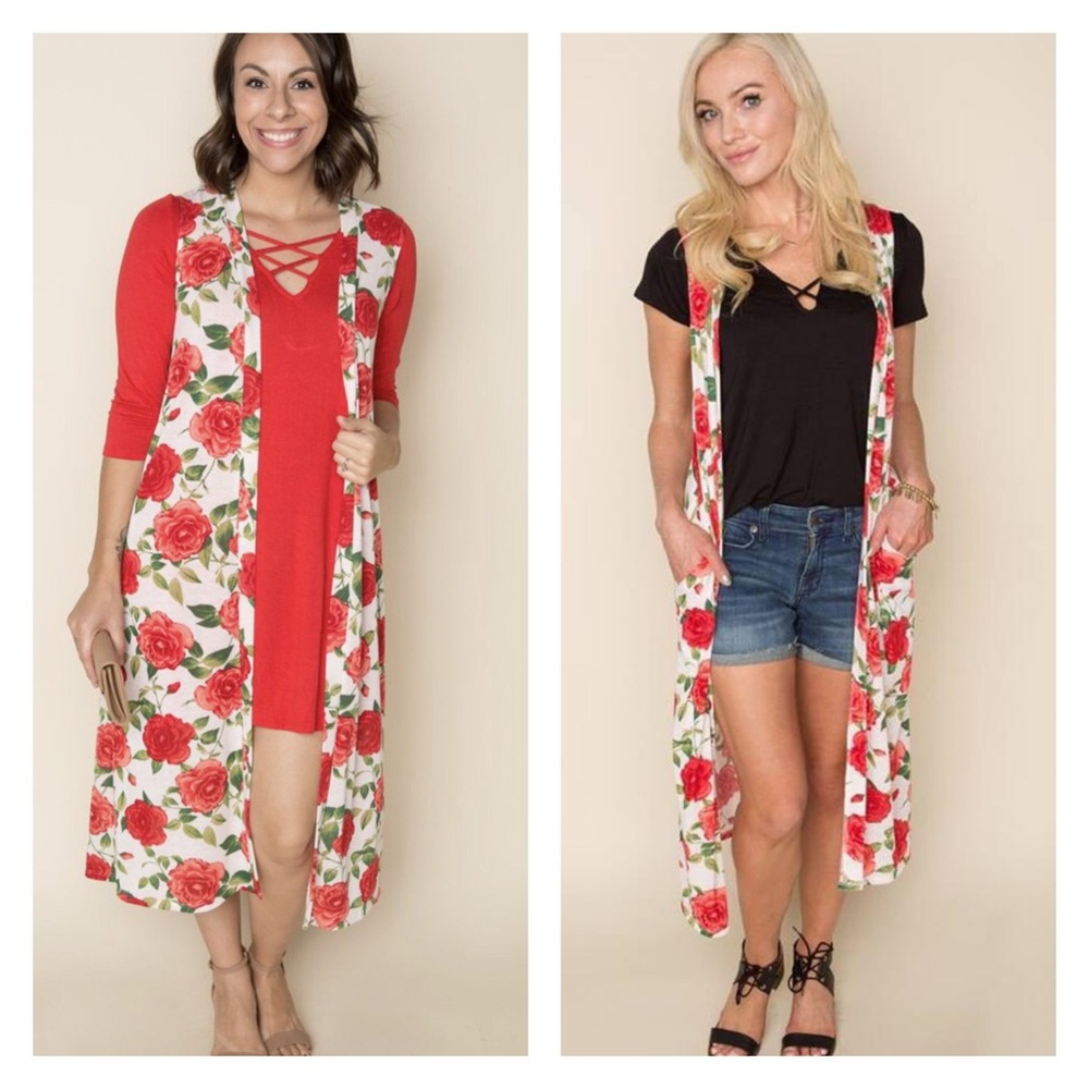 NWT Amelia James Rose Duster with Pockets